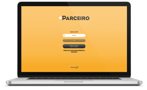 Notebook com a tela aberta na página do Portal +Parceiro.